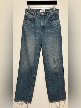 Reformation Val 90s Mis Rise Straight Jeans in Blue